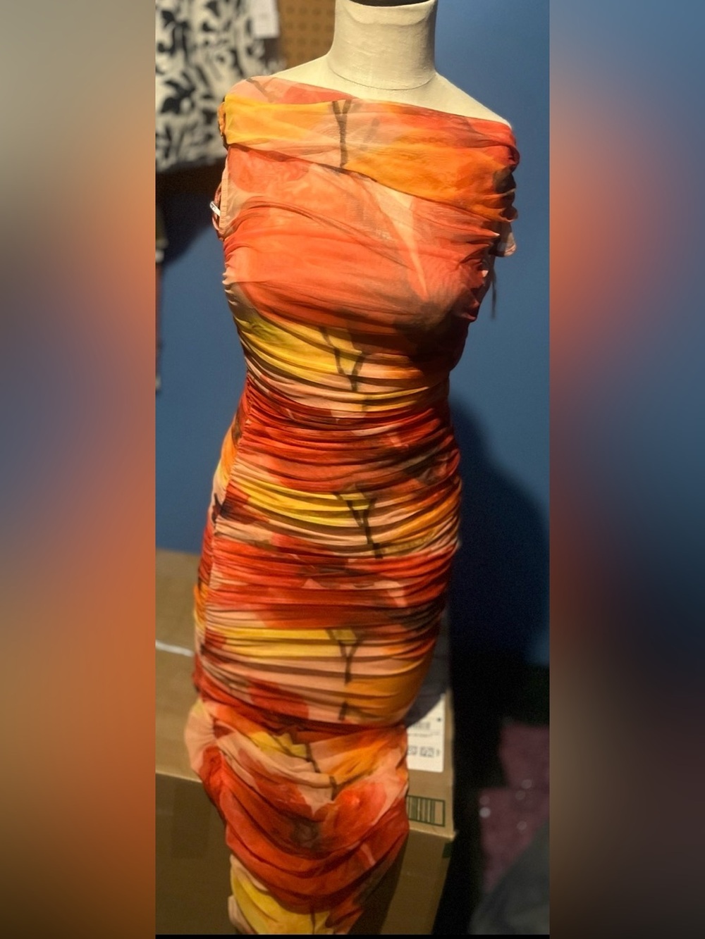 Lulu's Sheer Multi-Tone Red & Orange Swim Sarong